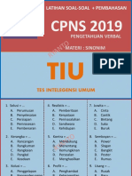 Latihan Soal Tiu Kemampuan Verbal Cpns 2019