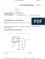 Circle Clearances - Check/Adjust: Manual de Operación y Mantenimiento