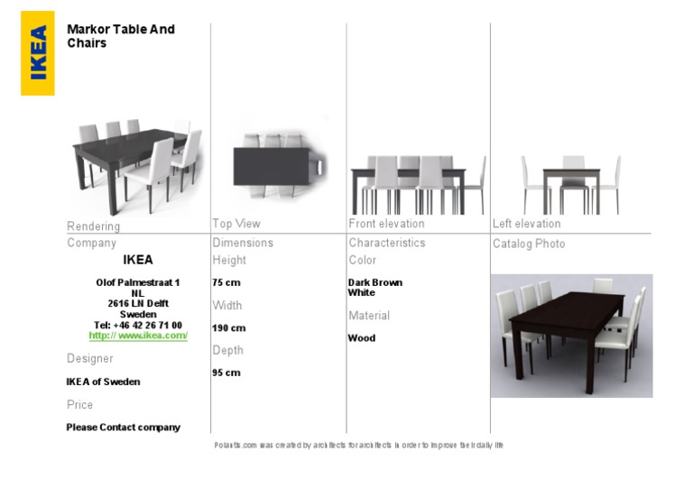 IKEA Markor Table and Chairs PDF