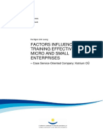 Factors Influencing Training Effectiveness in MSEs