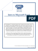 Intro to Microsoft Excel Spreadsheet