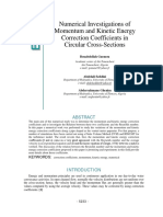 Numerical Investigations of Momentum and Kinetic Energy Correction Coefficients in Circular Cross-Sections