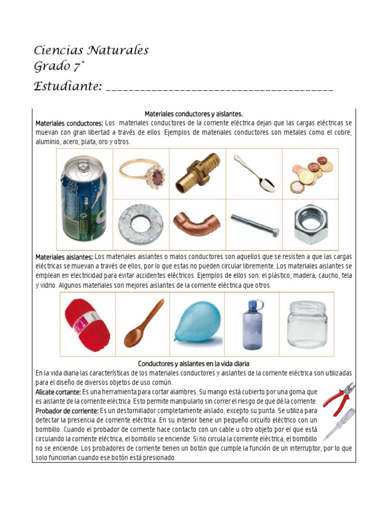 Materiales Conductores | Aislador (Electricidad) | Corriente