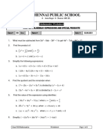 Chennai Public School: Chapter-5 Algebraic Expressions and Special Products