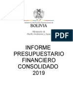 Informe Presupuestario Financiero Consolidado 2019