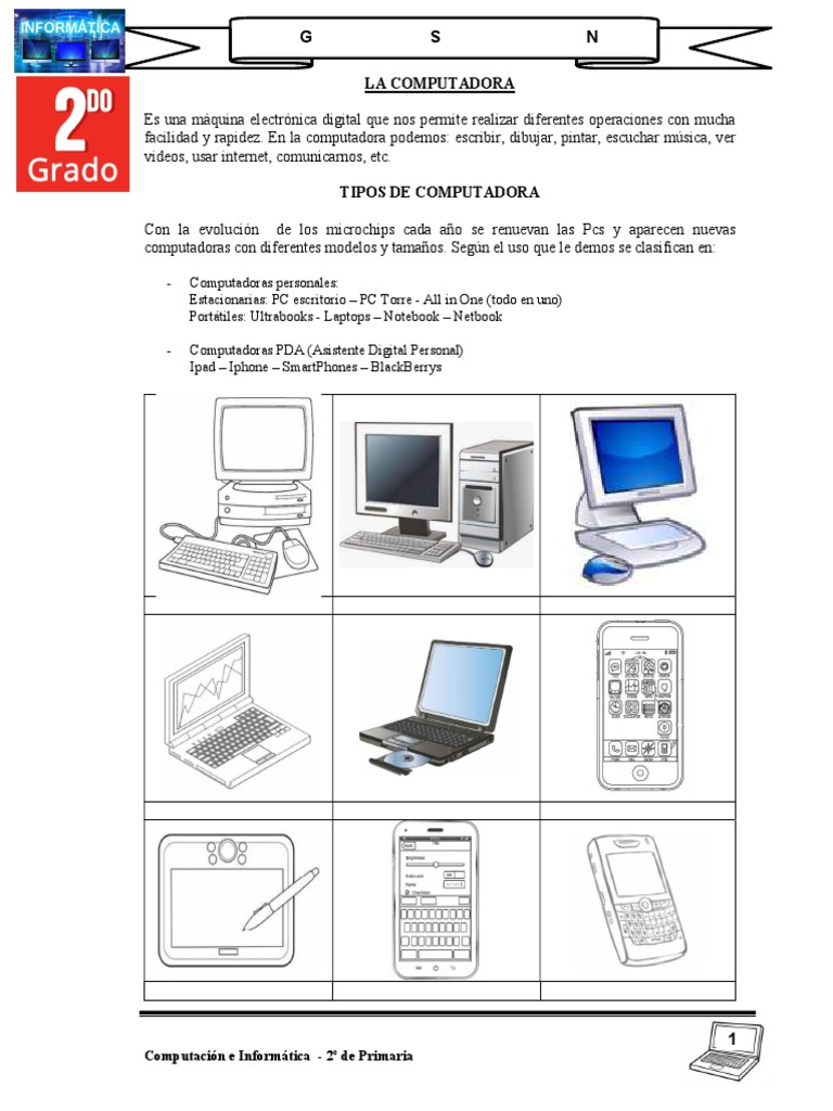 2 ACTIVIDAD Grado 2 LA COMPUTADORA | PDF | Ordenador portátil ...