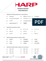 Grade 9 Mathematics Worksheet 5 Exponents