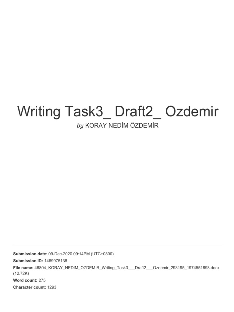 Writing Task 3 Draft 2 Review | PDF