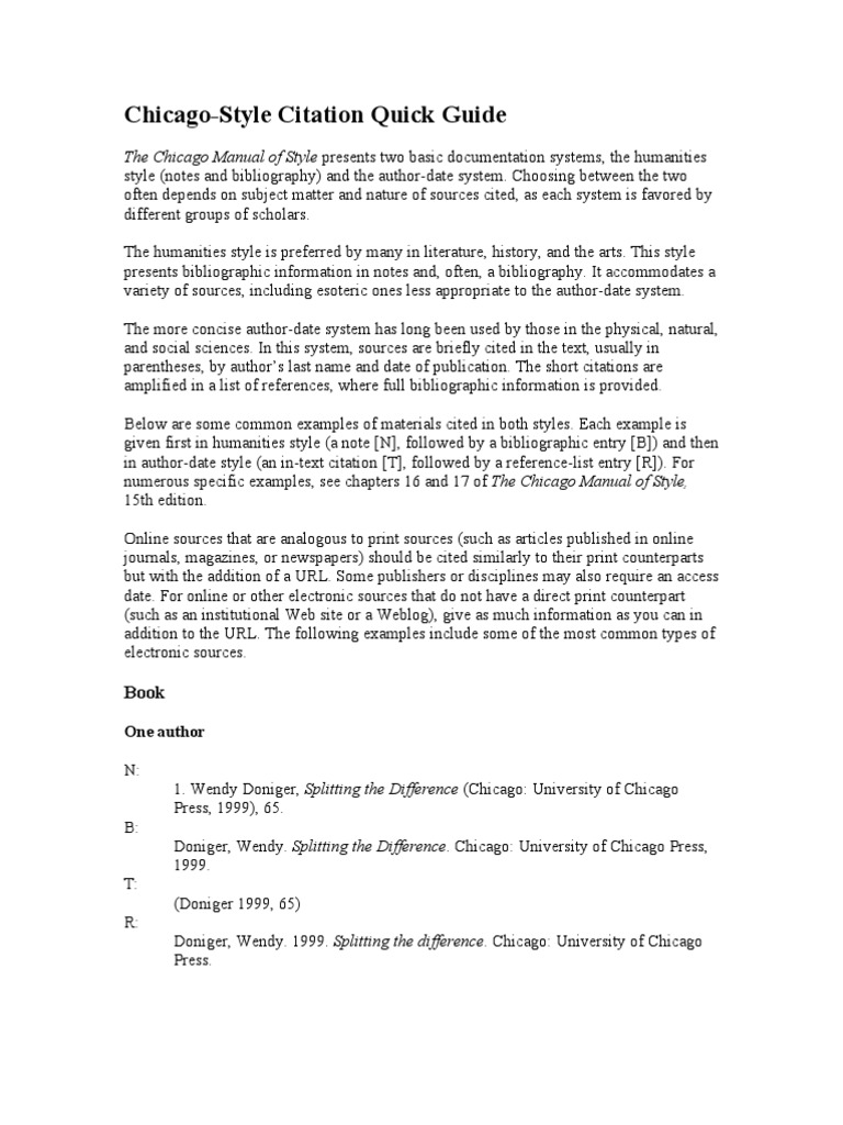 Chicago-Style Citation Guide | PDF | Citation | Written Communication