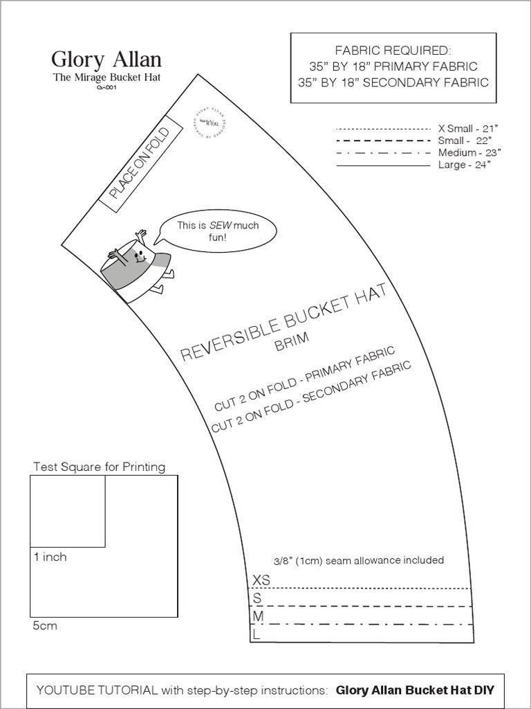 Aphic Reversible Bucket Hat Sewing Pattern PDF PDF Clothing Sewing