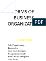 Forms of Business Organization