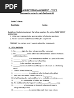 Food and Beverage Assessment Test