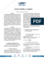 Determinación de densidad de sólidos y líquidos