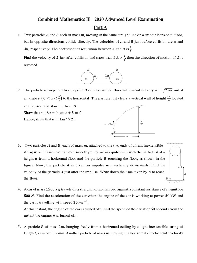 Applied Maths 2020-2011 | PDF | Force | Collision