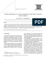 Transfer Phenomena in An Electrochemical