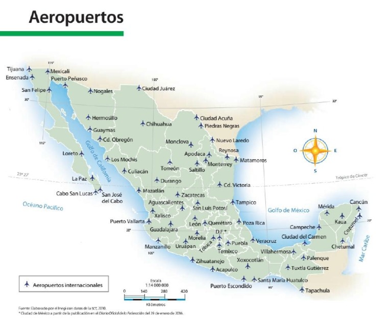 Mapa Aeropuertos en México PDF