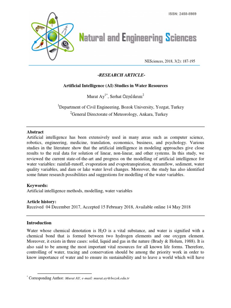 Artificial Intelligence AI Studies in Water Resour | PDF | Hydrology ...