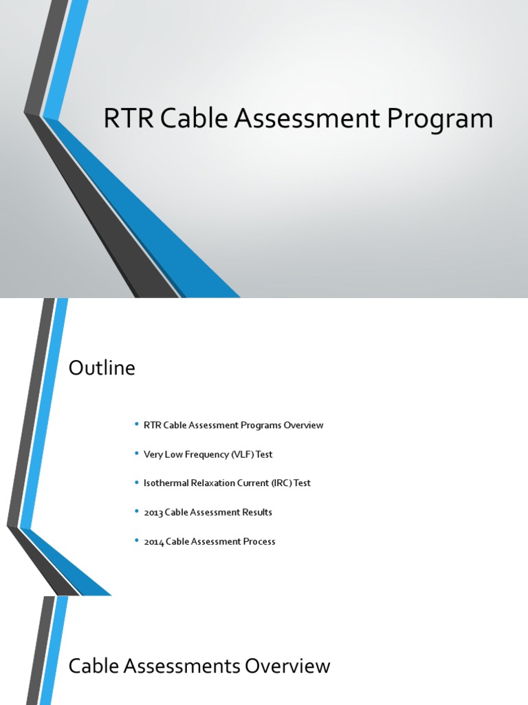 RTR Cable Assessment Program Evaluating Underground Cable