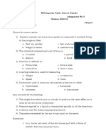 Assignment Force and Pressure and Answer Key