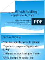 Hypothesis Testing Significance Lecture