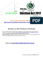 Pakistan Election Officer Act 2017 MCQs Solved