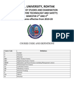 MDU B.tech Fire Technology and Safety 2nd Year G Scheme SYLLABUS