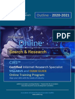 Certified Internet Research Specialist (CIRS™) Syllabus For 2021 Exams