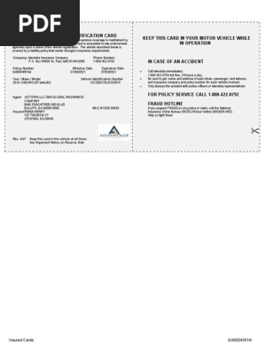 Insurance card 