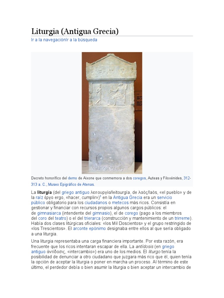 Liturgia en la Antigua Grecia | PDF | Atenas | Estados de la ciudad griega