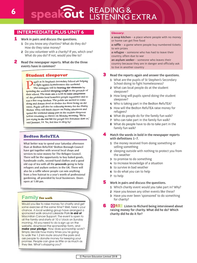 Speakout Reading and Listening Extra Intermediate Plus Unit 6 | PDF ...