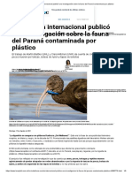 Una revista internacional publicó una investigación sobre la fauna del Paraná contaminada por plástico