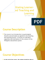 Facilitating Learner-Centered Teaching and Learning: by Dr. Cecille C. Cerezo