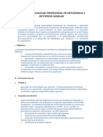 Segunda Especialidad Profesional en Ortodoncia y Ortopedia Maxilar