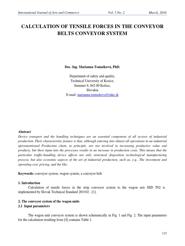 Tensile Force Calculations in Conveyor Belts | PDF | Belt (Mechanical ...