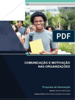 Comunicação E Motivação Nas Organizações: Proposta de Resolução