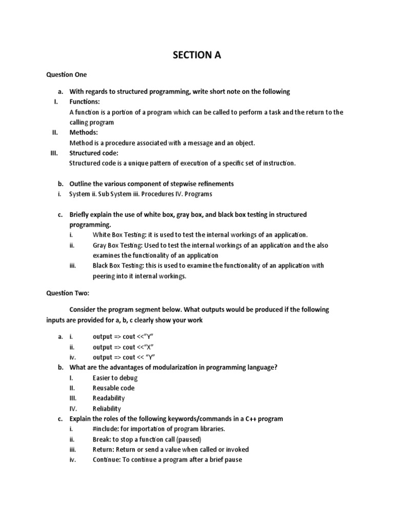 Structured Programming Concepts and Techniques | PDF | Subroutine ...