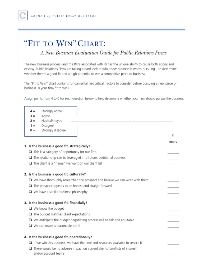 Fit to Win: PR Business Evaluation Guide | PDF | Conflict Of Interest ...