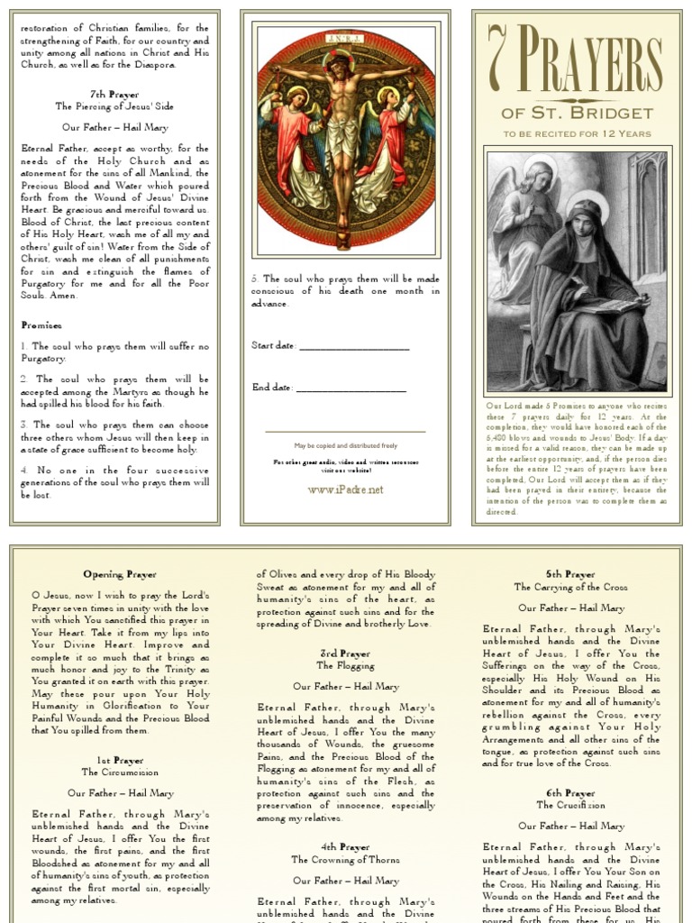 Saint Bridget Prayers12 Years PDF Prayer Purgatory