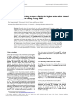 Determining E-Learning Success Factor in Higher Education Based On User Perspective Using Fuzzy AHP