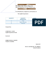 Inventory Report of Machineries, Equipment, and Furniture at The English Department