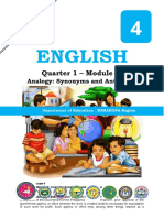 English - Grade 4 Quarter 1-Module 7: Analogy: Synonyms and Antonyms First Edition, 2020 Republic Act 8293, Section 176 States