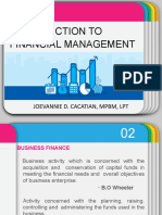 Introduction To Financial Management: Joevannie D. Cacatian, MPBM, LPT