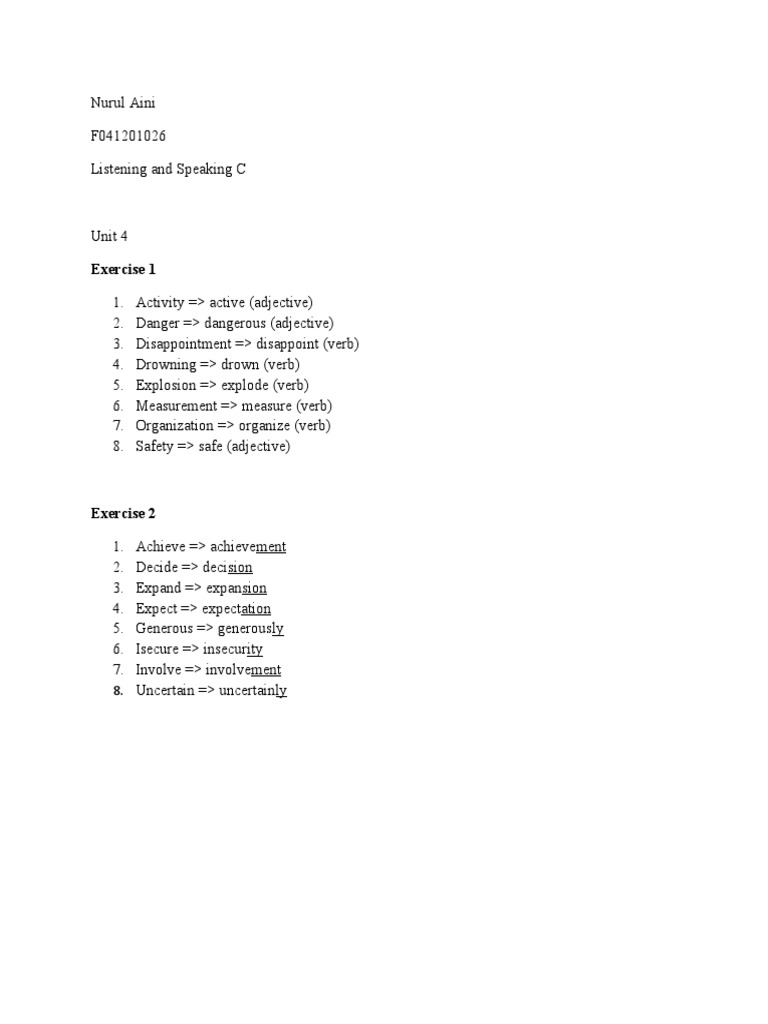 Task 6 Unit 4 - Listening&Speaking C | PDF