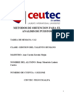 T. 3.2 Metodos de Obtencion para El Analisis de Puestos