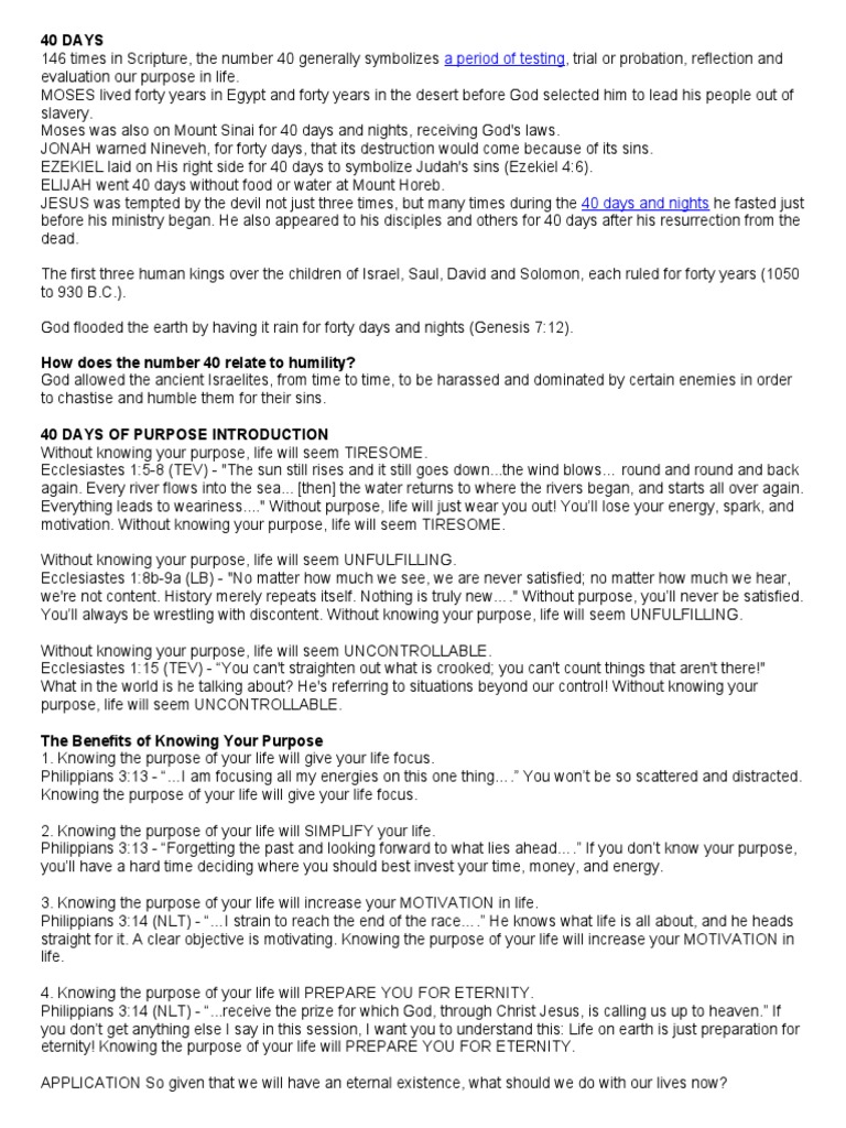 What Is The Significance Of 40 In The Bible