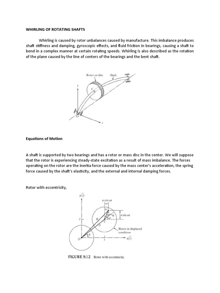 Whirling of Rotating Shafts PDF Temporal Rates Physical Quantities