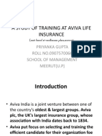 A STUDY OF TRAINING AT AVIVA LIFE INSURANCE