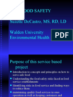 Food Safety Suzette Decastro, MS, RD, LD Walden University Environmental Health