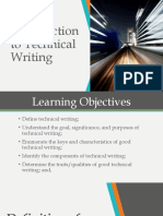 Introduction to the fundamentals of technical writing