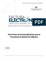 Ficha Técnica de Factura Electrónica para Los Proveedores de Autorización Calificados V1.00-Julio-21